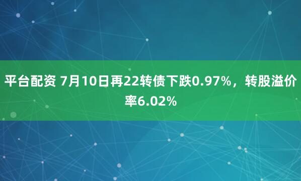 平台配资 7月10日再22转债下跌0.97%，转股溢价率6.02%